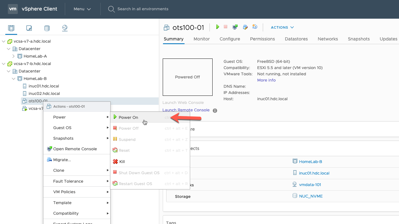 Deploy NetApp ONTAP Select (OTS) on an Intel NUC – Hybrid Data Center